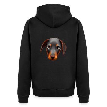 Doberman puppy Doberman dog Doberman trainer - Unisex Premium Organic Zip Hoodie - black - Back - Nico (187cm)