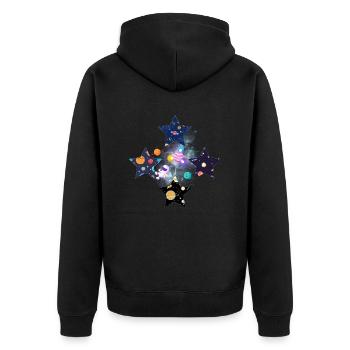 Vier verlorene Sterne im Weltraum - Unisex Premium Bio Zip Hoodie - Schwarz - Hinten - Nico (187cm)