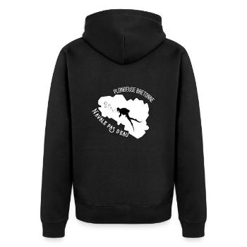 Plongeuse bretonne n’avale pas d’eau - Veste à capuche bio Premium Unisexe - noir - Dos - Nico (187cm)
