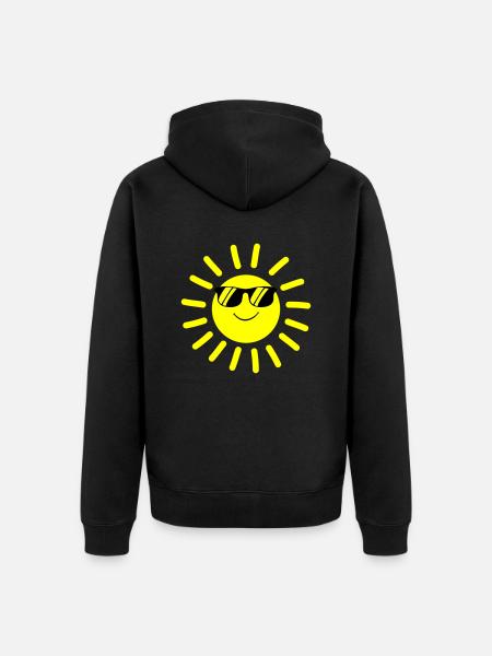 Sun Smile - Unisex Premium Organic Zip Hoodie - black