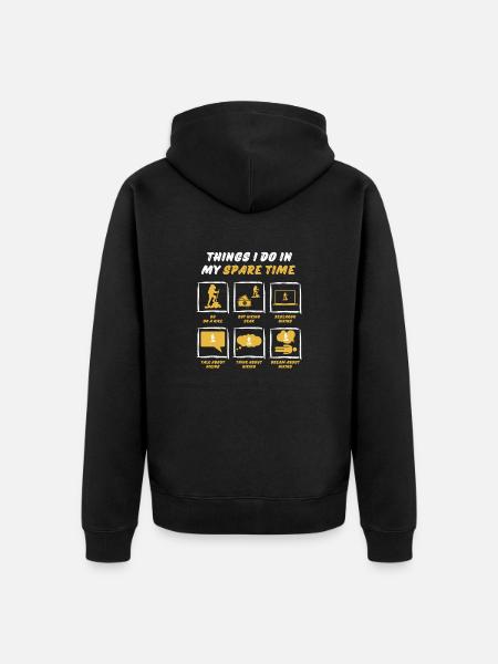 HIKE IN SPARE TIME - Unisex Premium Organic Zip Hoodie - black