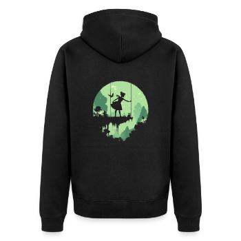 Peter and Wendy - Unisex Premium Organic Zip Hoodie - black - Back - Nico (187cm)