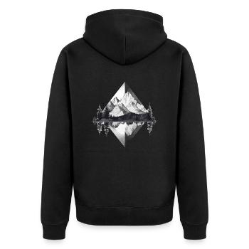 Montagnes minimalistes - Veste à capuche bio Premium Unisexe - noir - Dos - Nico (187cm)