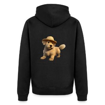 Hundewelpe Golden Retriever Hunde Hundebesitzer - Unisex Premium Bio Zip Hoodie - Schwarz - Hinten - Nico (187cm)