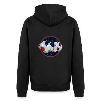 Koi Dragon - Unisex Premium Organic Zip Hoodie - black - Back - Nico (187cm)