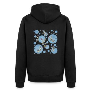 Wichtig - Unisex Premium Bio Zip Hoodie - Schwarz - Hinten - Nico (187cm)
