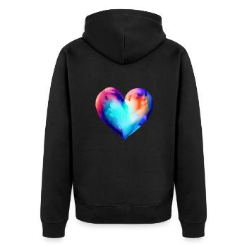 Valentine's Day Love Engagement Mother's Day Wedding - Unisex Premium Organic Zip Hoodie - black - Back - Nico (187cm)