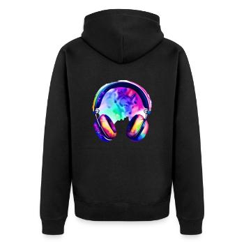 Chanteur Écouter de la musique Chanter Musiciens Casque Chanter - Veste à capuche bio Premium Unisexe - noir - Dos - Nico (187cm)