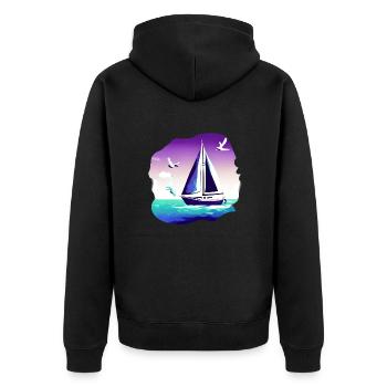 Segelschiff Segeln Segelboot Segelsport Segler - Unisex Premium Bio Zip Hoodie - Schwarz - Hinten - Nico (187cm)