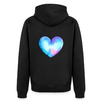 Saint-Valentin Mariage Amour Fiançailles Fête des mères - Veste à capuche bio Premium Unisexe - noir - Dos - Nico (187cm)