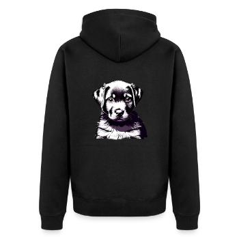 Labrador Retriever Hundewelpe Labradorbesitzer - Unisex Premium Bio Zip Hoodie - Schwarz - Hinten - Nico (187cm)