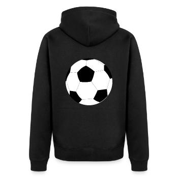 Grand ballon de foot, noir et blanc - Veste à capuche bio Premium Unisexe - noir - Dos - Nico (187cm)