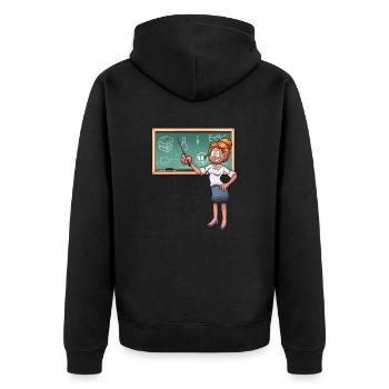 Enseignante de dessin animé - Veste à capuche bio Premium Unisexe - noir - Dos - Nico (187cm)