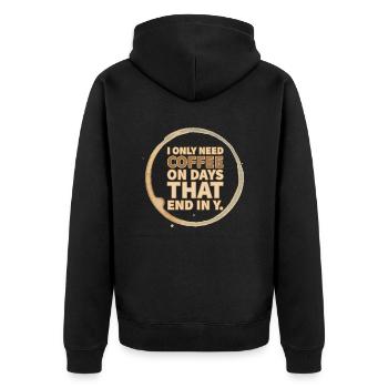 Kaffee-Tage - Unisex Premium Bio Zip Hoodie - Schwarz - Hinten - Nico (187cm)