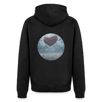 Faire l’amour Pas la Guerre Paix Guerre Amour Romance - Veste à capuche bio Premium Unisexe - noir - Dos - Nico (187cm)