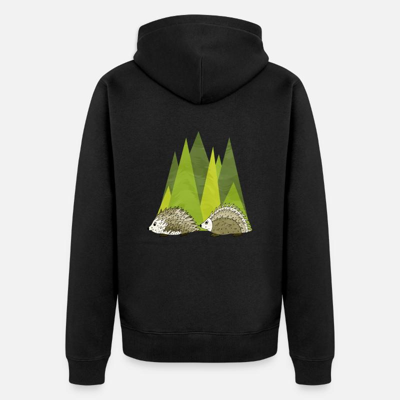 Igel - Unisex Premium Bio Zip Hoodie - Schwarz