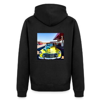 C18 - Unisex Premium Bio Zip Hoodie - Schwarz - Hinten - Nico (187cm)