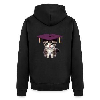Bachelor Cat Studies Graduate School Leaving Certificate - Veste à capuche bio Premium Unisexe - noir - Dos - Nico (187cm)