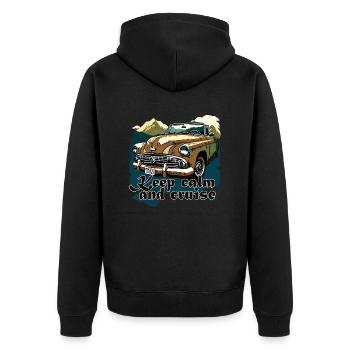 Keep calm and Cruise - Unisex Premium Organic Zip Hoodie - black - Back - Nico (187cm)