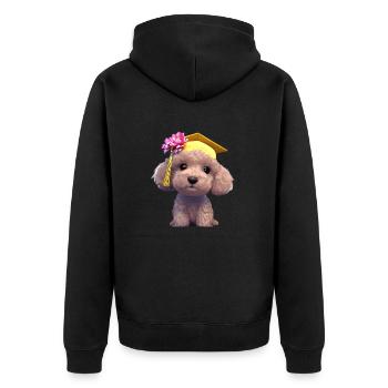 Bachelor Poodle Study Dogs Graduation - Unisex Premium Organic Zip Hoodie - black - Back - Nico (187cm)