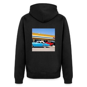 C22 - Unisex Premium Bio Zip Hoodie - Schwarz - Hinten - Nico (187cm)