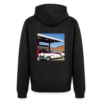 C32 - Unisex Premium Bio Zip Hoodie - Schwarz - Hinten - Nico (187cm)