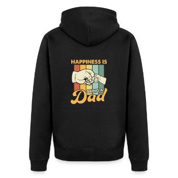 Happiness is being a Dad - Unisex Premium Organic Zip Hoodie - black - Back - Nico (187cm)