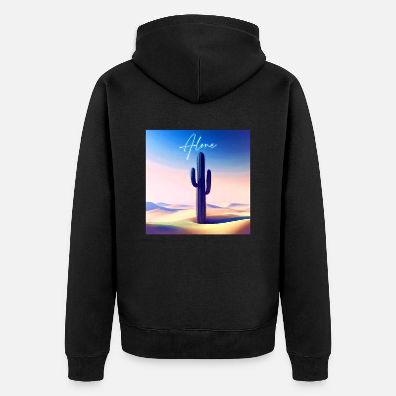 Alone cactus - Veste à capuche bio Premium Unisexe - noir