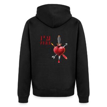 Je vais bien - Veste à capuche bio Premium Unisexe - noir - Dos - Nico (187cm)