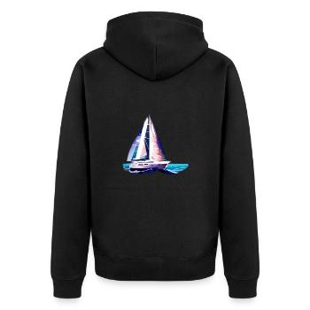 Sailor Sailing Sailboat Sailing Sailing Ship - Unisex Premium Organic Zip Hoodie - black - Back - Nico (187cm)