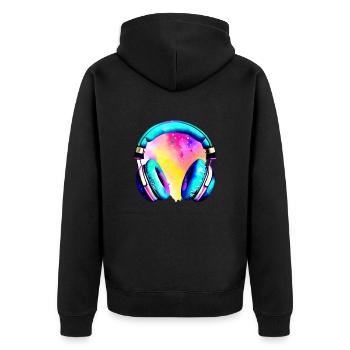 Casque Chanteur Musicien Gamer Écouter de la musique Chanter - Veste à capuche bio Premium Unisexe - noir - Dos - Nico (187cm)