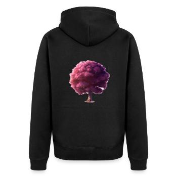 Tree of Life Yoga Meditation Tree of Life - Unisex Premium Organic Zip Hoodie - black - Back - Nico (187cm)