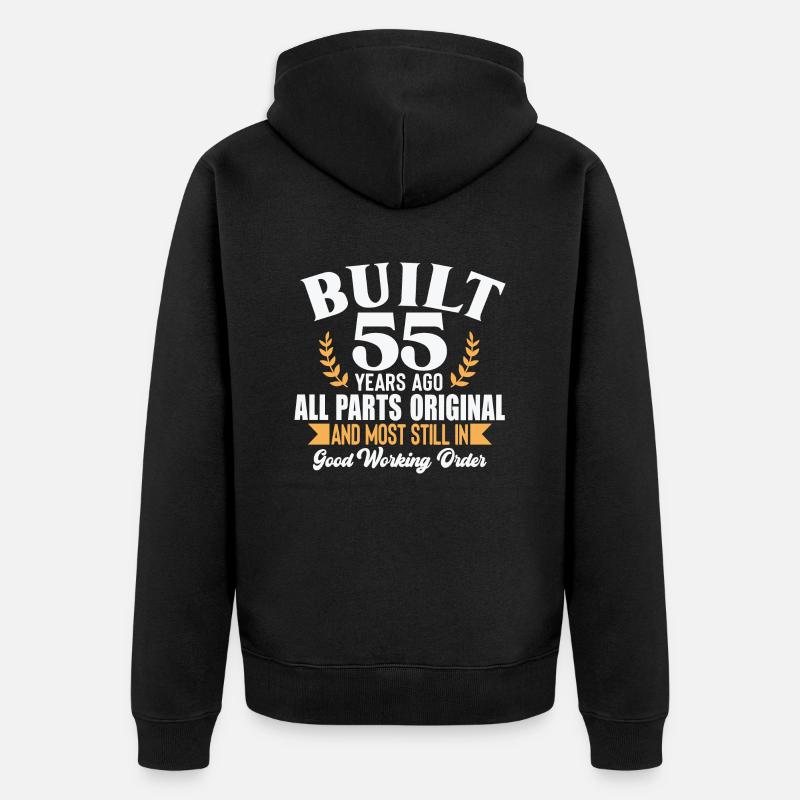 Built 55 Years Ago... - Unisex Premium Bio Zip Hoodie - Schwarz