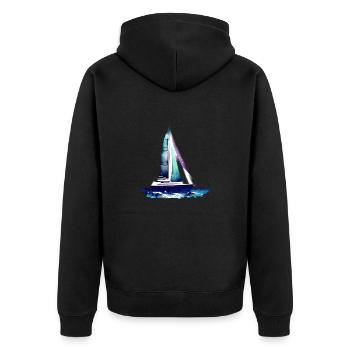 Sailing Sailing Ship Sailboat Sailing Sailing Sailor - Unisex Premium Organic Zip Hoodie - black - Back - Nico (187cm)