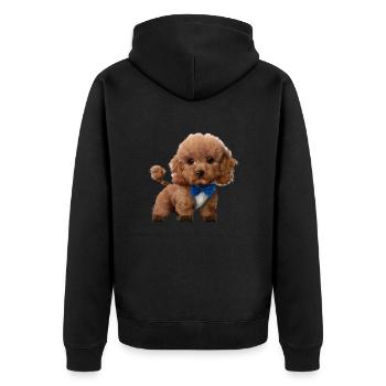 Caniche Chien Propriétaire Chien Chiot Chien Amour Caniche Chiot - Veste à capuche bio Premium Unisexe - noir - Dos - Nico (187cm)