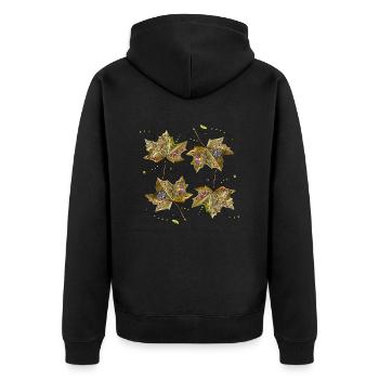 Liste - Unisex Premium Bio Zip Hoodie - Schwarz - Hinten - Nico (187cm)
