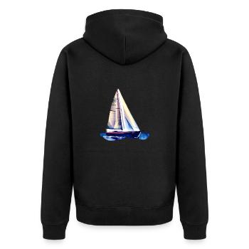 sailing ship sailing sailing sailor sailboat - Unisex Premium Organic Zip Hoodie - black - Back - Nico (187cm)