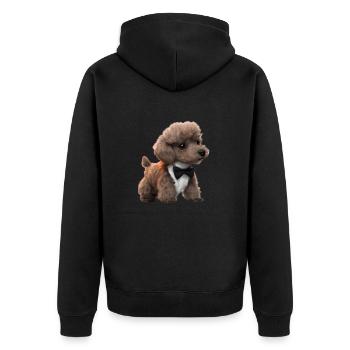 Caniche Dog Propriétaire Caniche Chiot Chiot Chien Amour Chien Amour Chien Amour - Veste à capuche bio Premium Unisexe - noir - Dos - Nico (187cm)