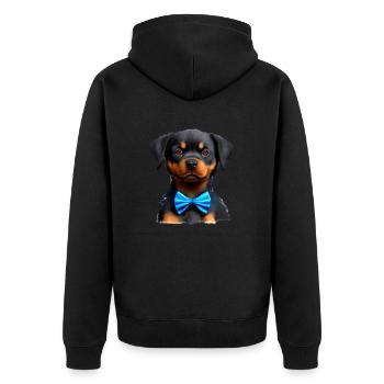 Rottweiler Chien Chiot Chiens Rottweiler Chiot - Veste à capuche bio Premium Unisexe - noir - Dos - Nico (187cm)