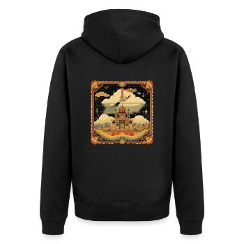 Peinture asiatique - Veste à capuche bio Premium Unisexe - noir - Dos - Nico (187cm)