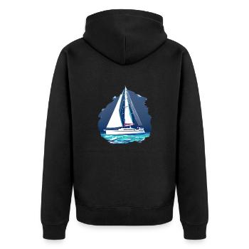 Sailing Sailing Ship Sailboat Sailing Sailing Sailor - Unisex Premium Organic Zip Hoodie - black - Back - Nico (187cm)