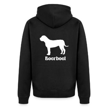 Boerboel Silhouette - Unisex Premium Bio Zip Hoodie - Schwarz - Hinten - Nico (187cm)
