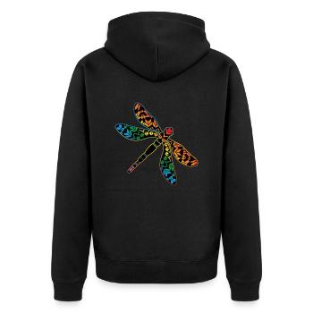 Dragonfly - Unisex Premium Organic Zip Hoodie - black - Back - Nico (187cm)