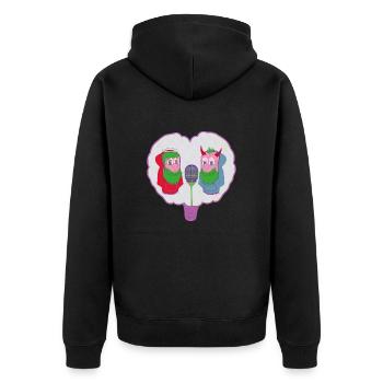 SCHLACHT - Unisex Premium Bio Zip Hoodie - Schwarz - Hinten - Nico (187cm)