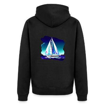 sailing ship sailing sailing sailor sailboat - Unisex Premium Organic Zip Hoodie - black - Back - Nico (187cm)