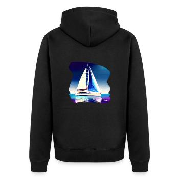Segler Segelschiff Segeln Segelsport Segelboot - Unisex Premium Bio Zip Hoodie - Schwarz - Hinten - Nico (187cm)