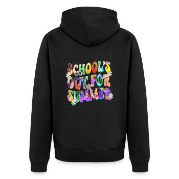 Abschlussfeier 2024 Abiturfeier - Unisex Premium Bio Zip Hoodie - Schwarz - Hinten - Nico (187cm)