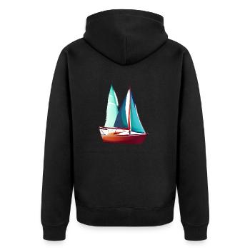 Sailboat Sailing Ship Sailing Sailing Sailing Sailor - Unisex Premium Organic Zip Hoodie - black - Back - Nico (187cm)