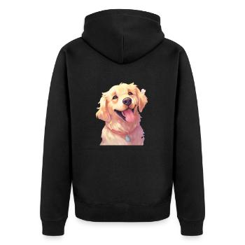 L’art du Golden Retriever - Veste à capuche bio Premium Unisexe - noir - Dos - Nico (187cm)