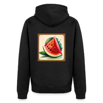 Melon frais Pastèque Wassermelone - Veste à capuche bio Premium Unisexe - noir - Dos - Nico (187cm)